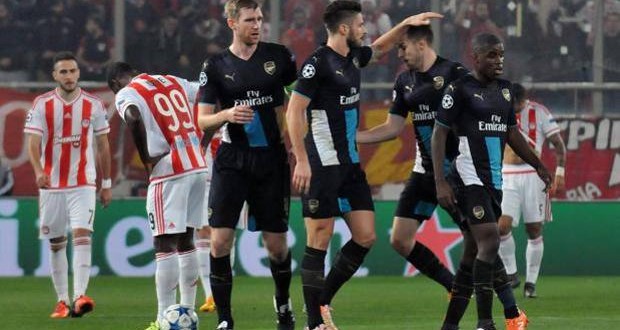 Olympiacos-Arsenal Giroud Champions League, foto Epa