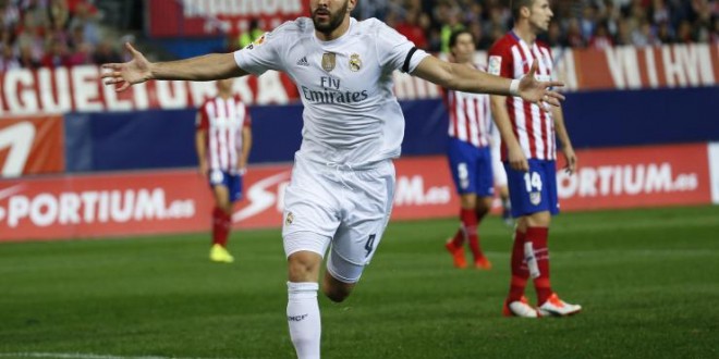 Benzema in occasione dell'andata di Real-Atletico Liga
