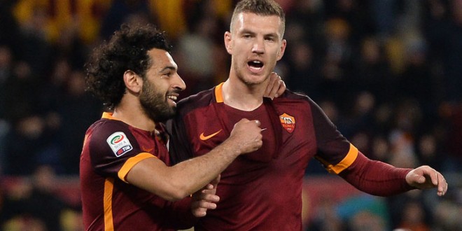 Salah-Dzeko Roma-Palermo serie A