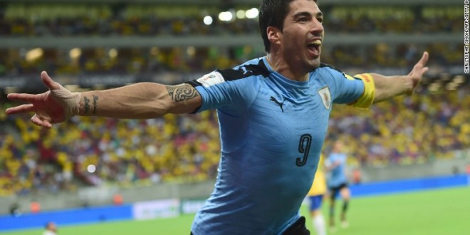 Suarez Brasile-Uruguay qual. Russia 2018