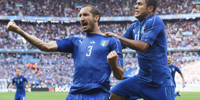 Chiellini-Eder Italia-Spagna Euro 2016