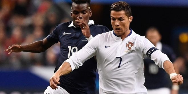 Pogba-Cristiano Ronaldo Francia-Portogallo precedente
