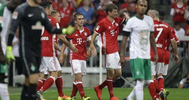 Lahm e Muller Bayern Monaco-Werder Brema Bundesliga, foto Ap