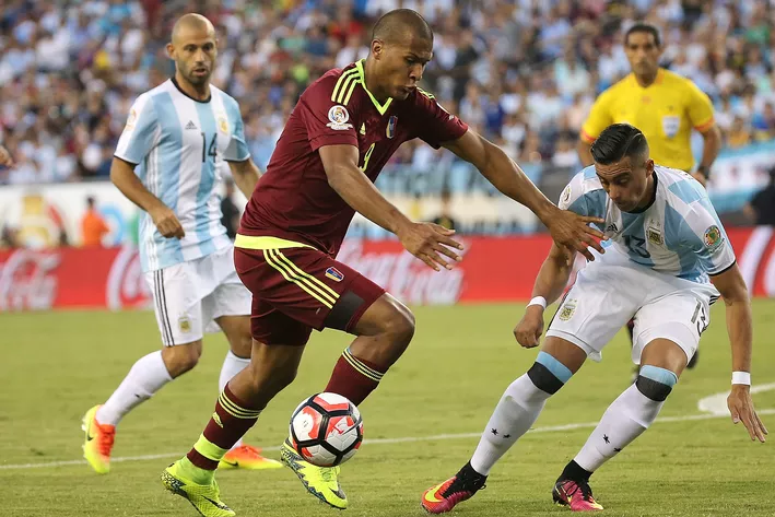 Rondon Venezuela-Argentina, Qual. Mondiali Sudamerica, foto Jim Rogash-Getty